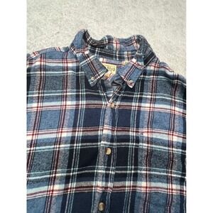 Red Head Brand Co Mens 2XL Blue Plaid Flannel Button Down Shirt Long Sleeve